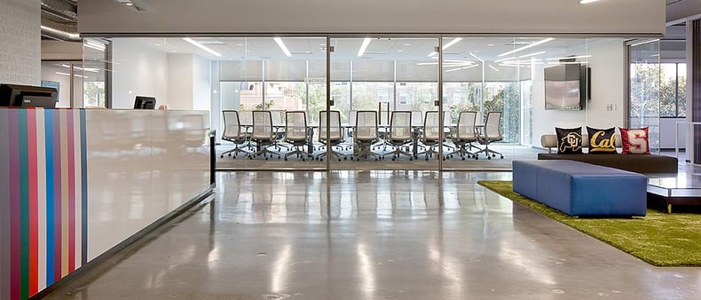 Pac-12 Network Agile Office featuring custom furniture and flexible workspace by Unisource Solutions